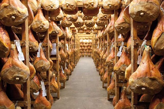 raw ham and sausage factory, Este, Euganean hills