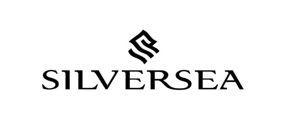Silversea Cruises logo, a luxury cruise line with its headquarters in Monaco. Founded in 1994, two-thirds of the company is owned by Royal Caribbean Cruises Ltd.
